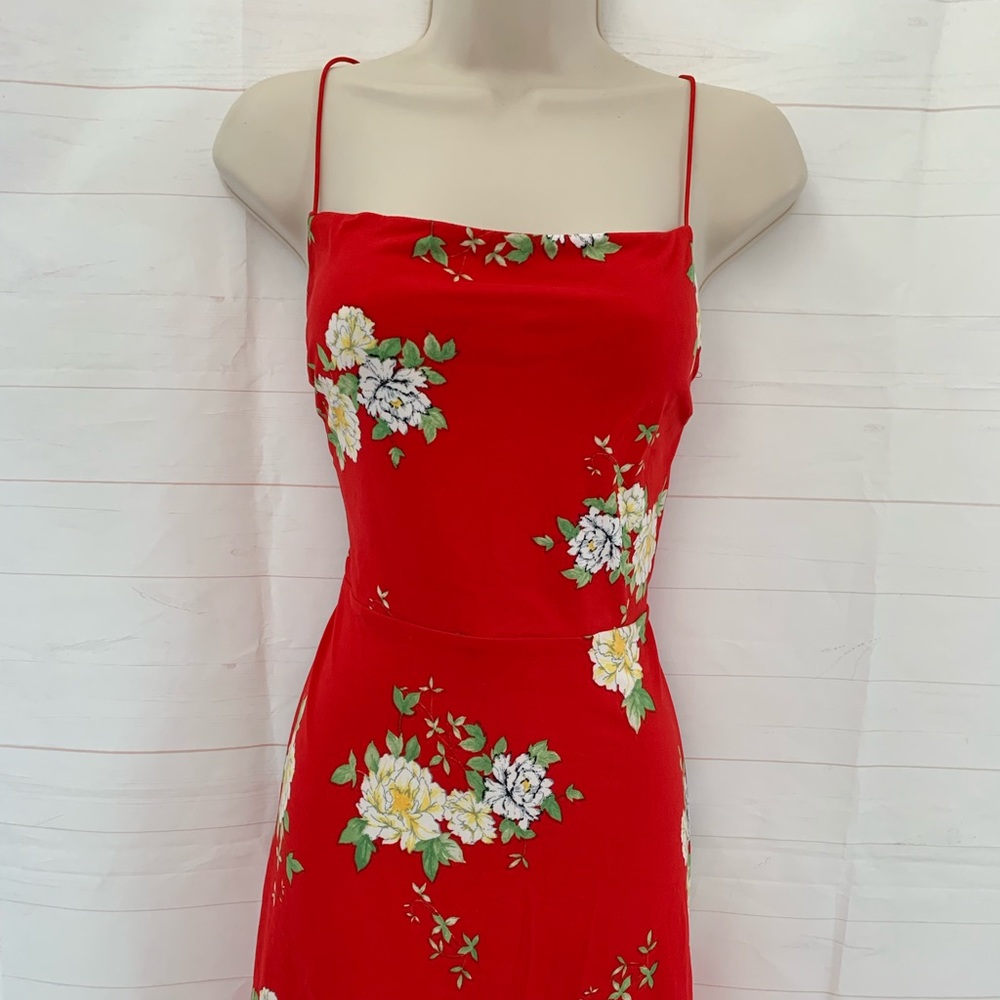 Socialite XL Red Floral Print Mini Skater Dress